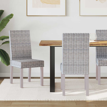 Sedia da pranzo 2 pcs Rattan Kubu e Legno Massello di Mogano | homemem39