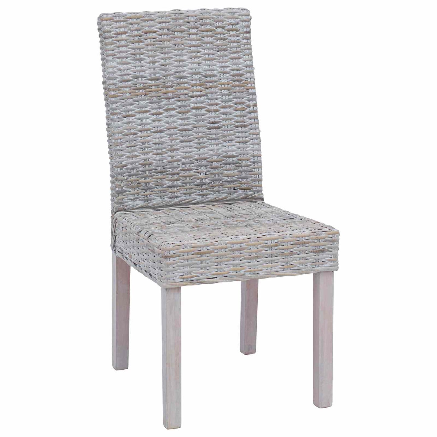 Sedia da pranzo 2 pcs Rattan Kubu e Legno Massello di Mogano | homemem39