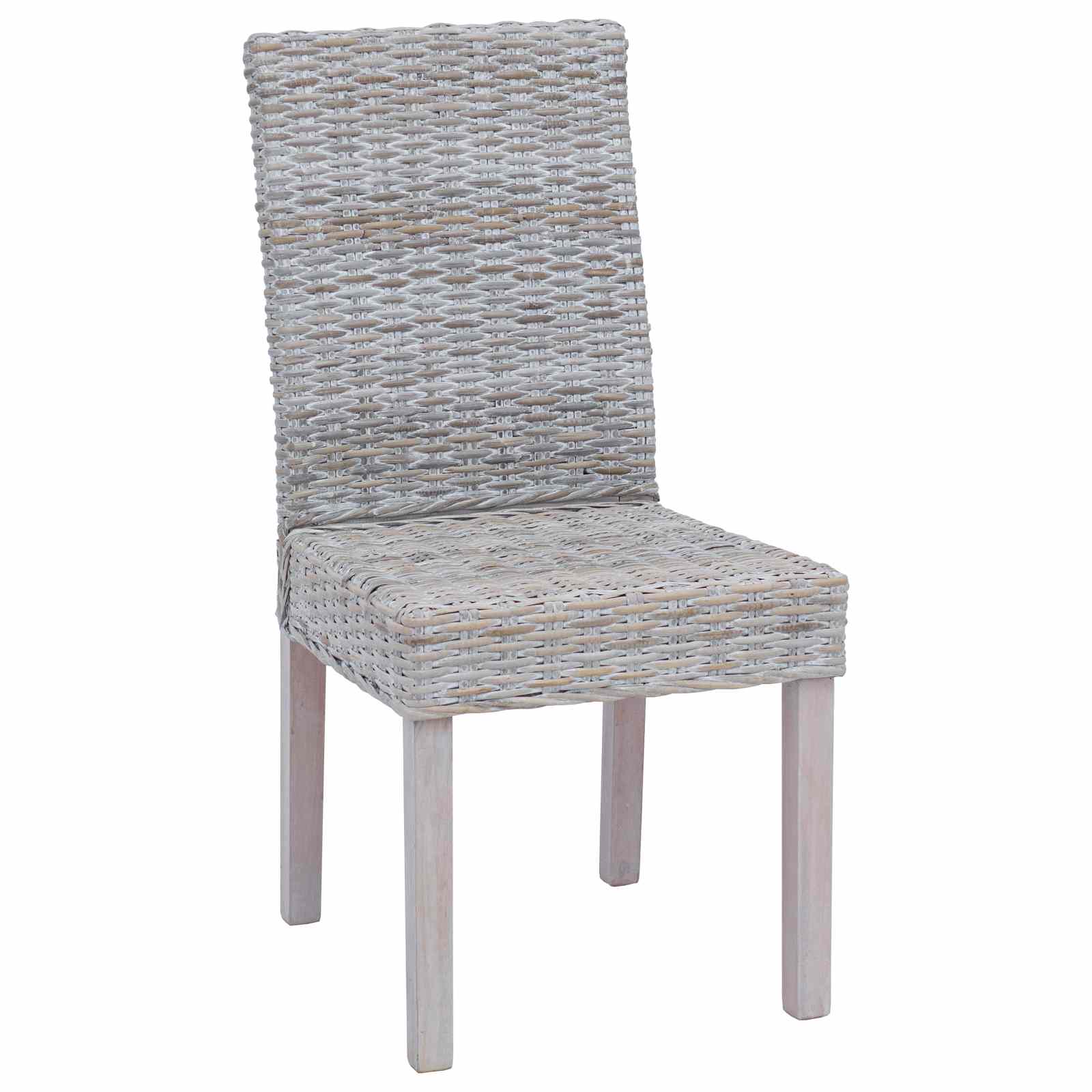 Sedia da pranzo 2 pcs Rattan Kubu e Legno Massello di Mogano | homemem39