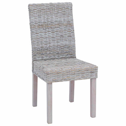 Sedia da pranzo 2 pcs Rattan Kubu e Legno Massello di Mogano | homemem39