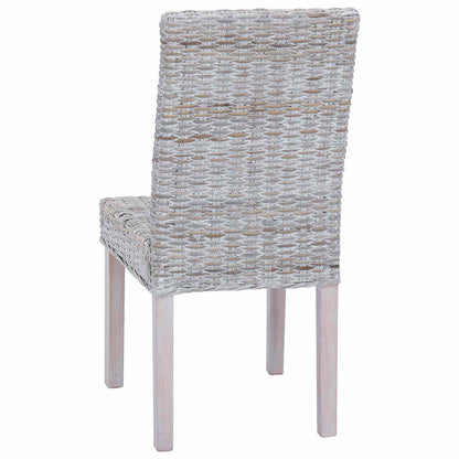Sedia da pranzo 2 pcs Rattan Kubu e Legno Massello di Mogano | homemem39