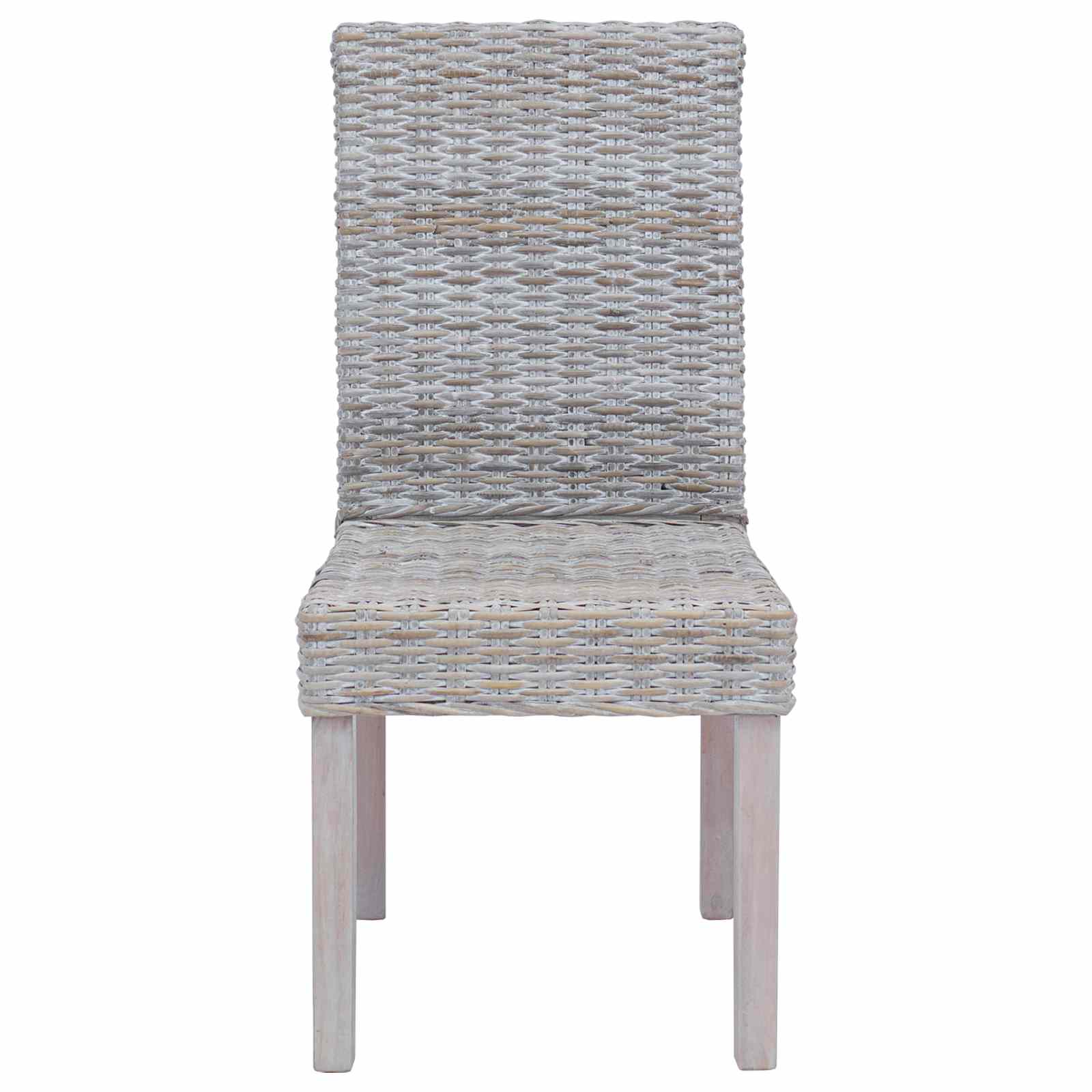 Sedia da pranzo 2 pcs Rattan Kubu e Legno Massello di Mogano | homemem39