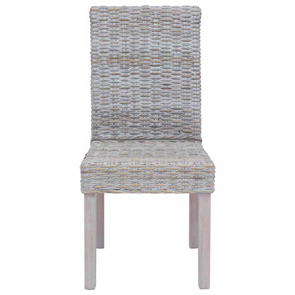 Sedia da pranzo 2 pcs Rattan Kubu e Legno Massello di Mogano | homemem39