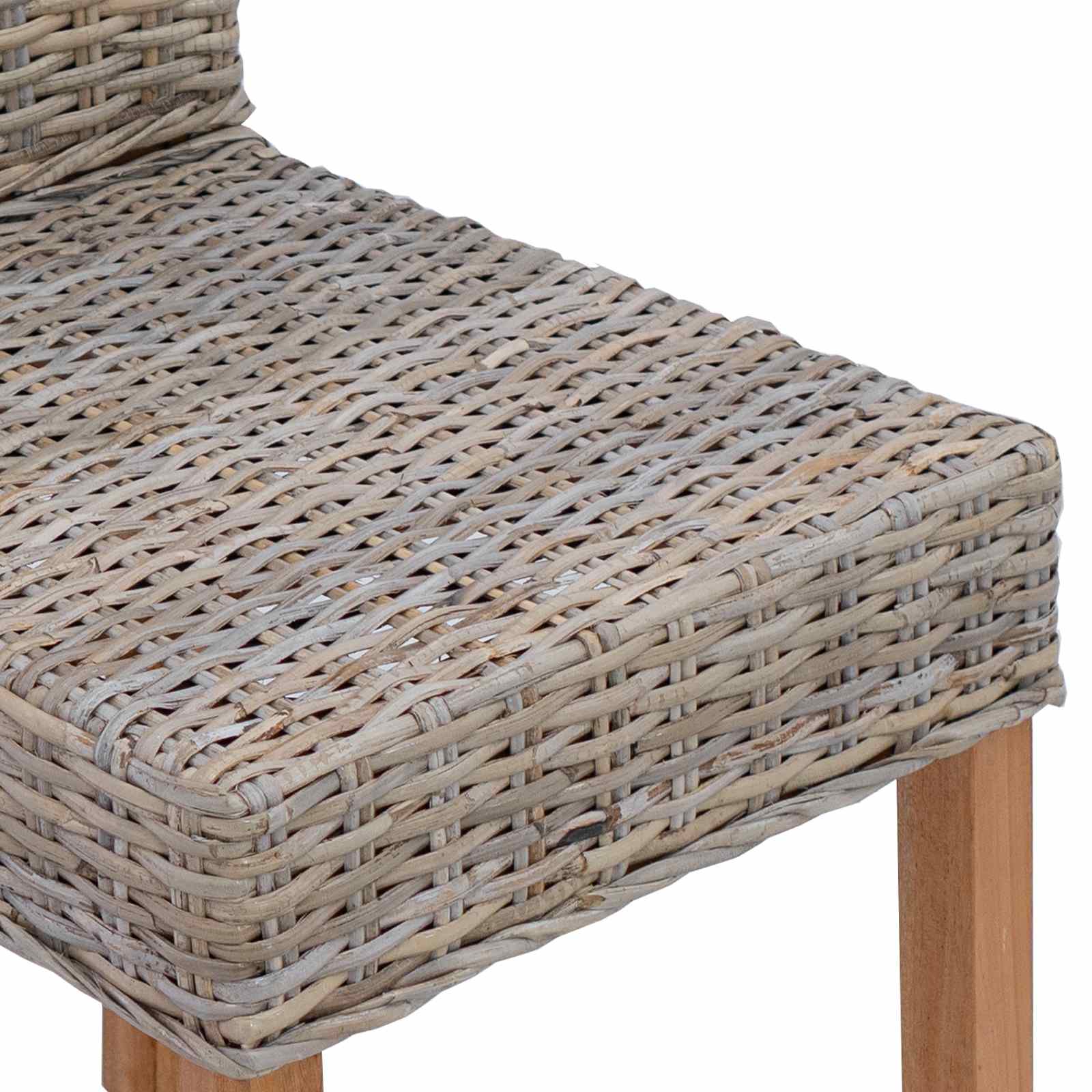 Sedia da pranzo 2 pcs Rattan Kubu e Legno Massello di Mogano | homemem39