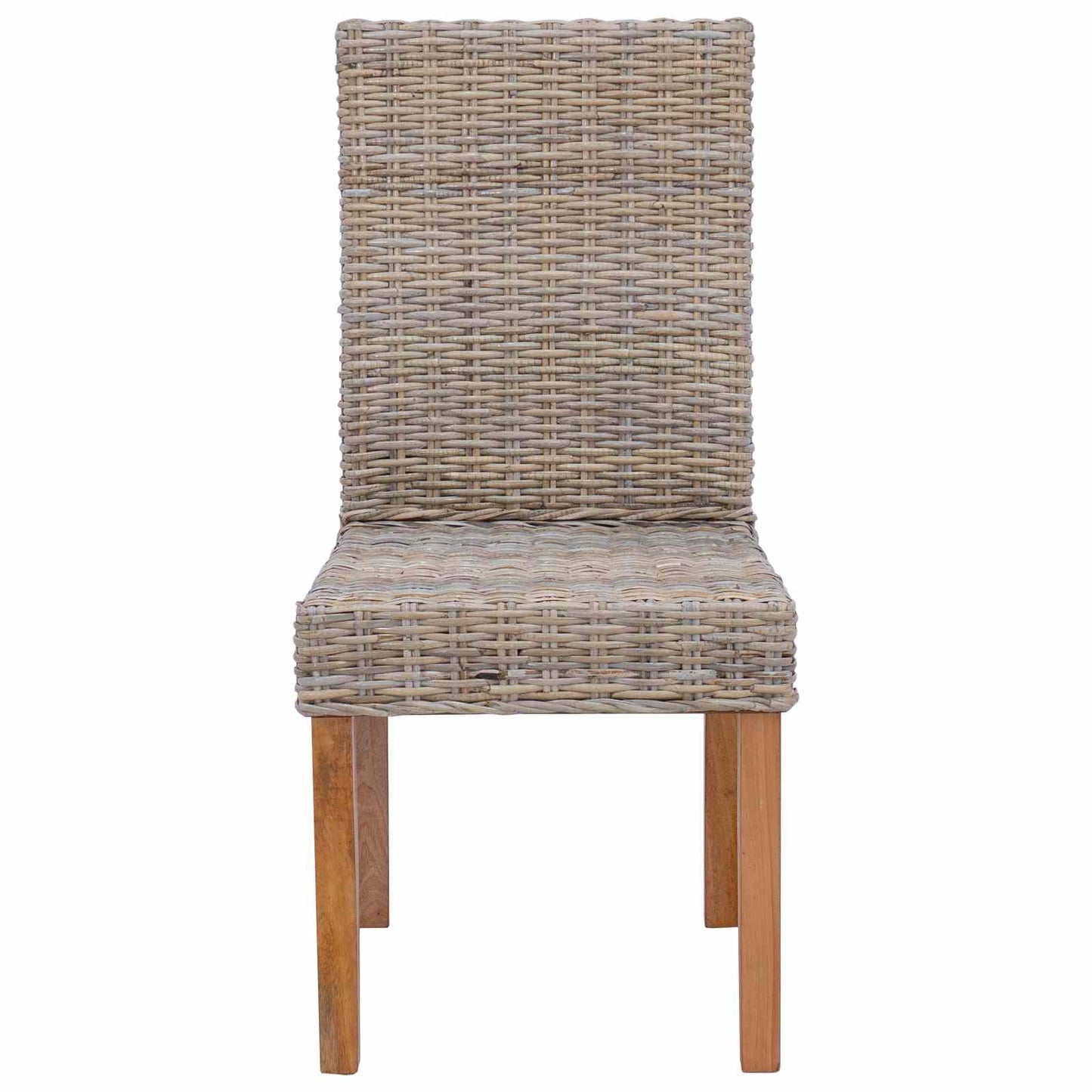 Sedia da pranzo 2 pcs Rattan Kubu e Legno Massello di Mogano | homemem39