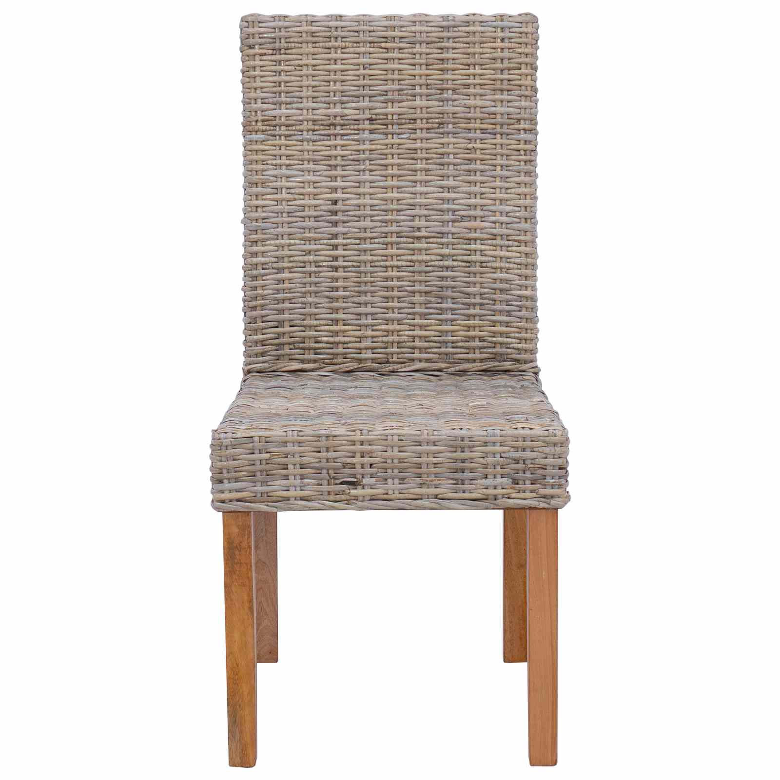 Sedia da pranzo 2 pcs Rattan Kubu e Legno Massello di Mogano | homemem39