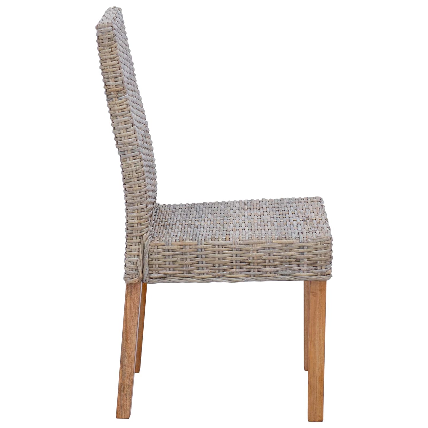 Sedia da pranzo 2 pcs Rattan Kubu e Legno Massello di Mogano | homemem39