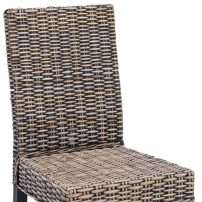 Sedia da pranzo 2 pcs Rattan Kubu e Legno Massello di Mogano | homemem39