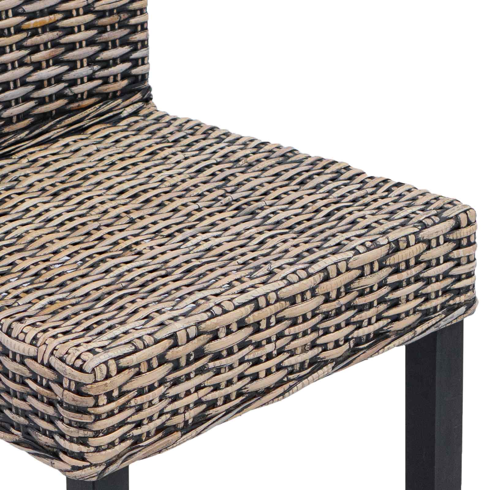 Sedia da pranzo 2 pcs Rattan Kubu e Legno Massello di Mogano | homemem39