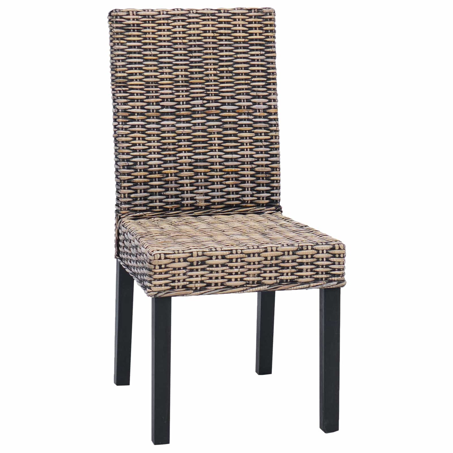 Sedia da pranzo 2 pcs Rattan Kubu e Legno Massello di Mogano | homemem39