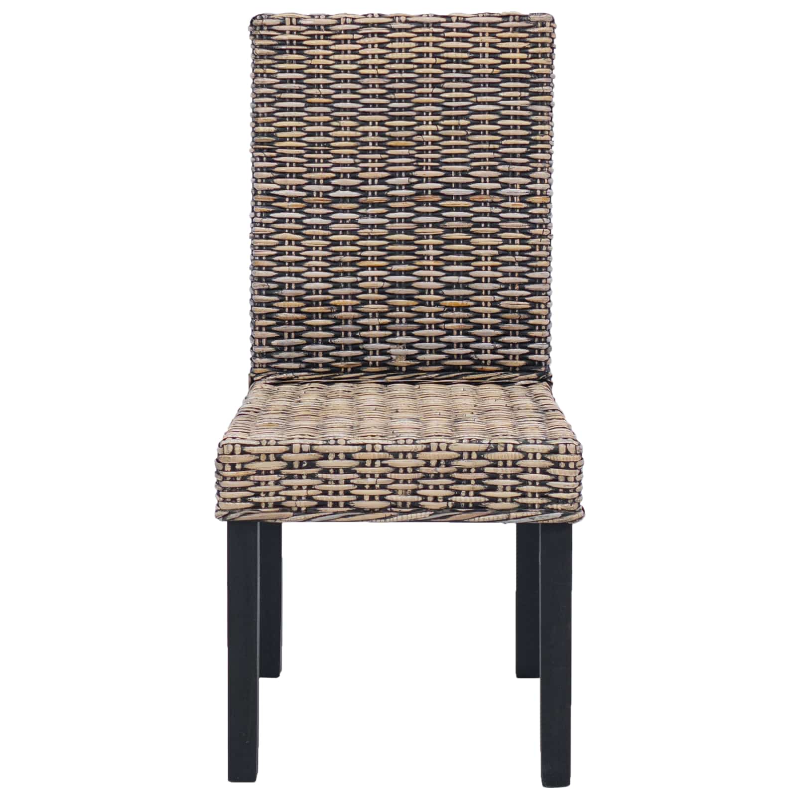 Sedia da pranzo 2 pcs Rattan Kubu e Legno Massello di Mogano | homemem39