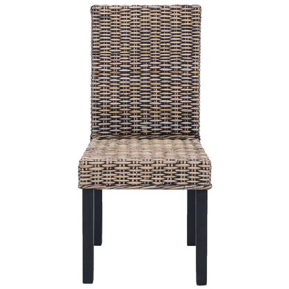 Sedia da pranzo 2 pcs Rattan Kubu e Legno Massello di Mogano | homemem39