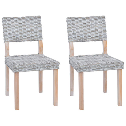 Sedia da pranzo 2 pcs Rattan Kubu Bianco Lavato 46 x 55 x 84 cm | homemem39