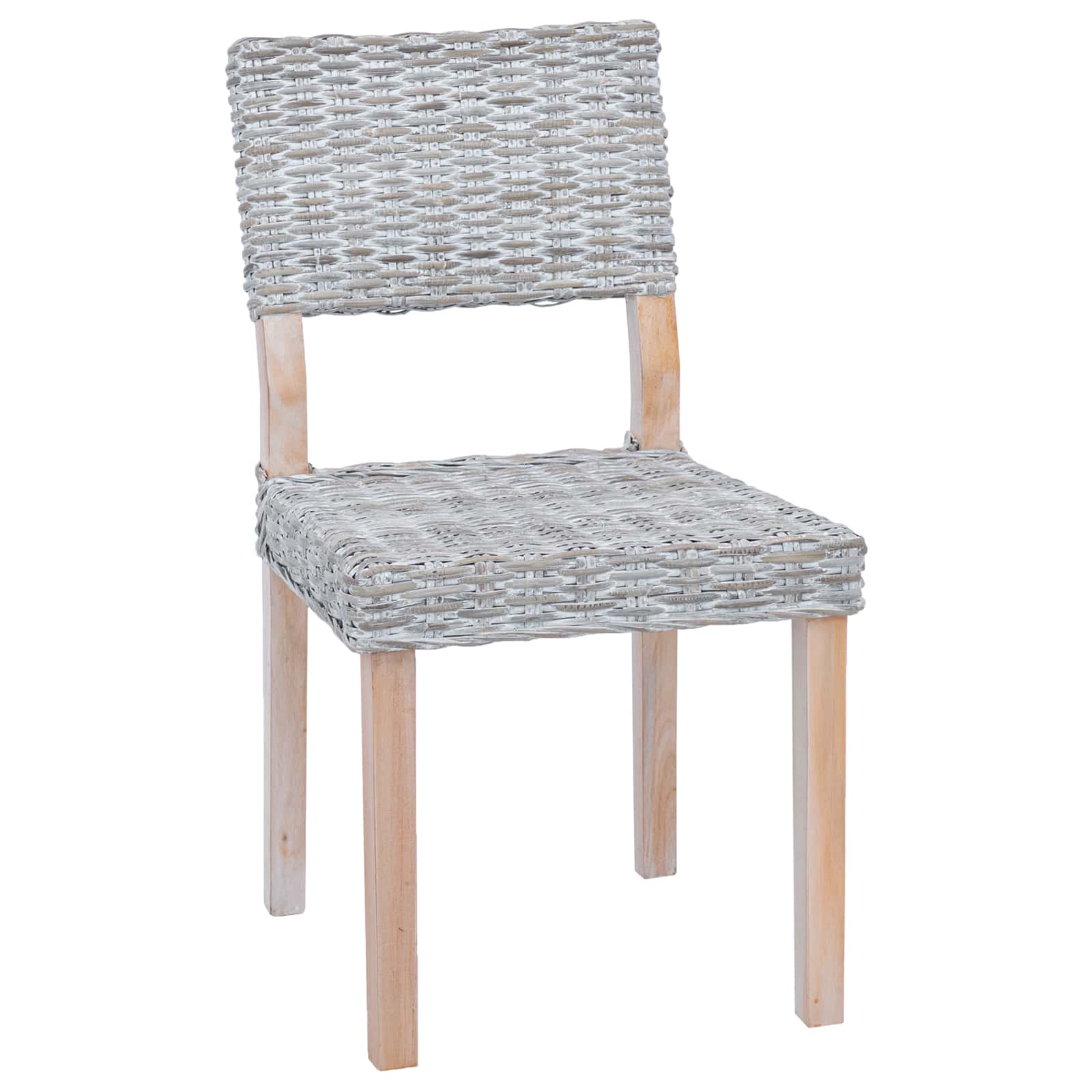 Sedia da pranzo 2 pcs Rattan Kubu Bianco Lavato 46 x 55 x 84 cm | homemem39