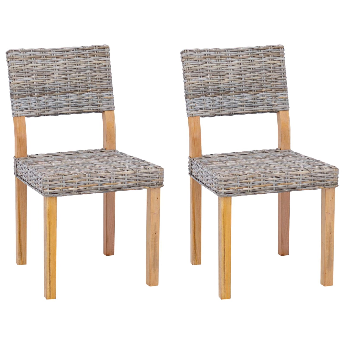 Sedia da pranzo 2 pcs Rattan Kubu Grigio Kubu 46 x 55 x 84 cm | homemem39
