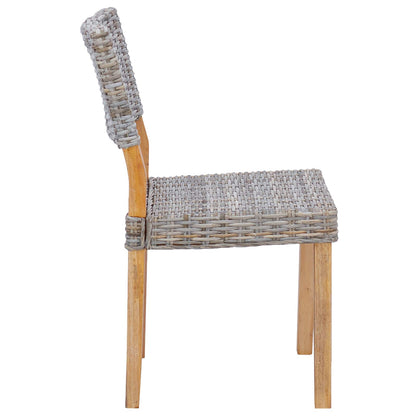 Sedia da pranzo 2 pcs Rattan Kubu Grigio Kubu 46 x 55 x 84 cm | homemem39