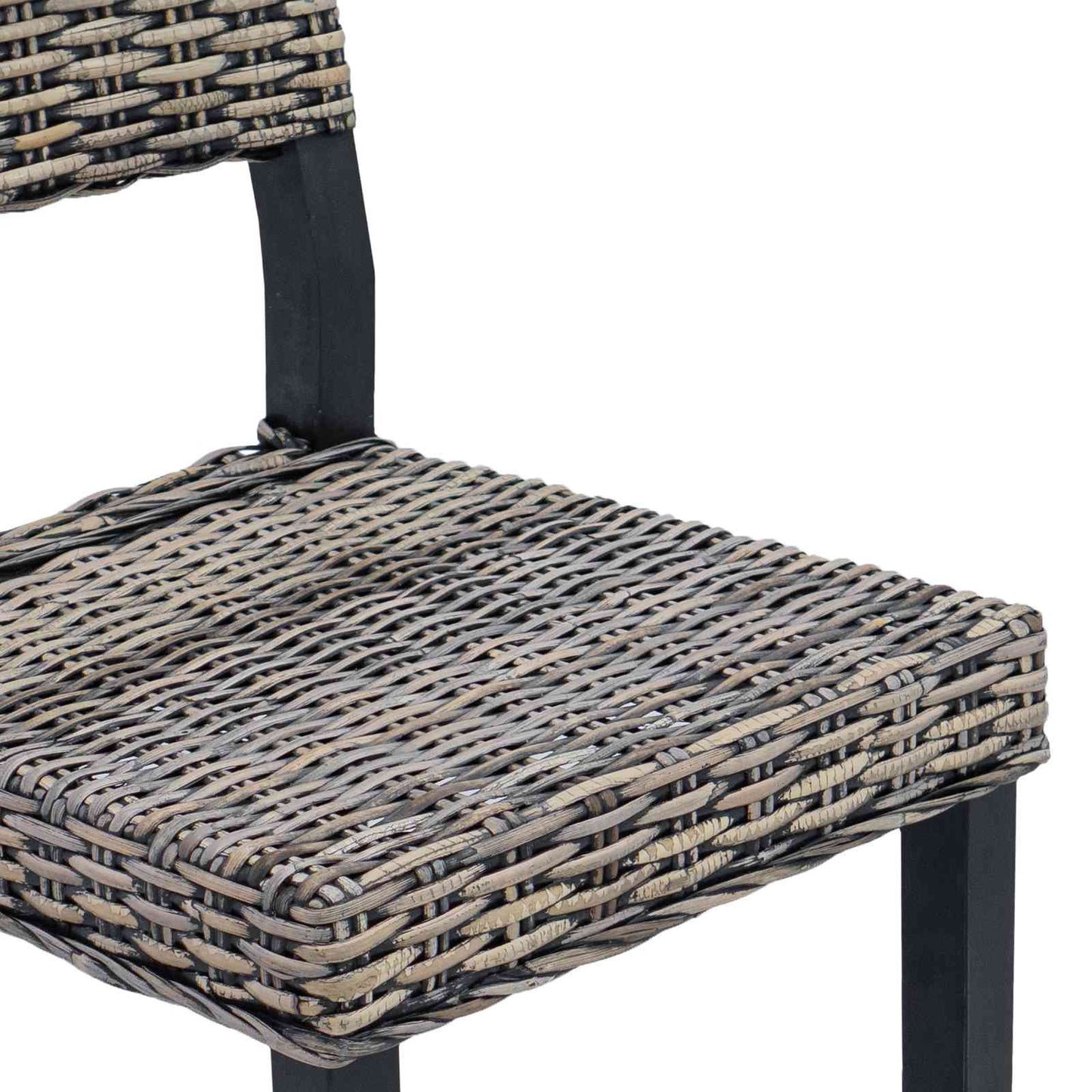 Sedia da pranzo 2 pcs Rattan Kubu Nero Lavato 46 x 55 x 84 cm | homemem39