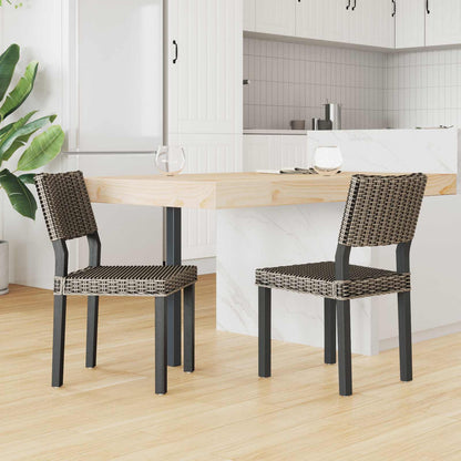 Sedia da pranzo 2 pcs Rattan Kubu Nero Lavato 46 x 55 x 84 cm | homemem39