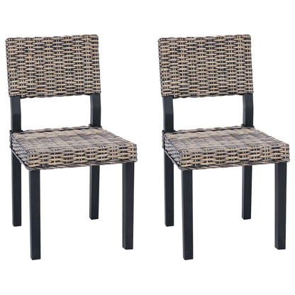 Sedia da pranzo 2 pcs Rattan Kubu Nero Lavato 46 x 55 x 84 cm | homemem39