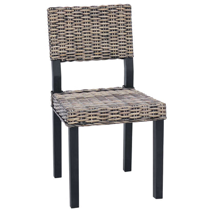 Sedia da pranzo 2 pcs Rattan Kubu Nero Lavato 46 x 55 x 84 cm | homemem39