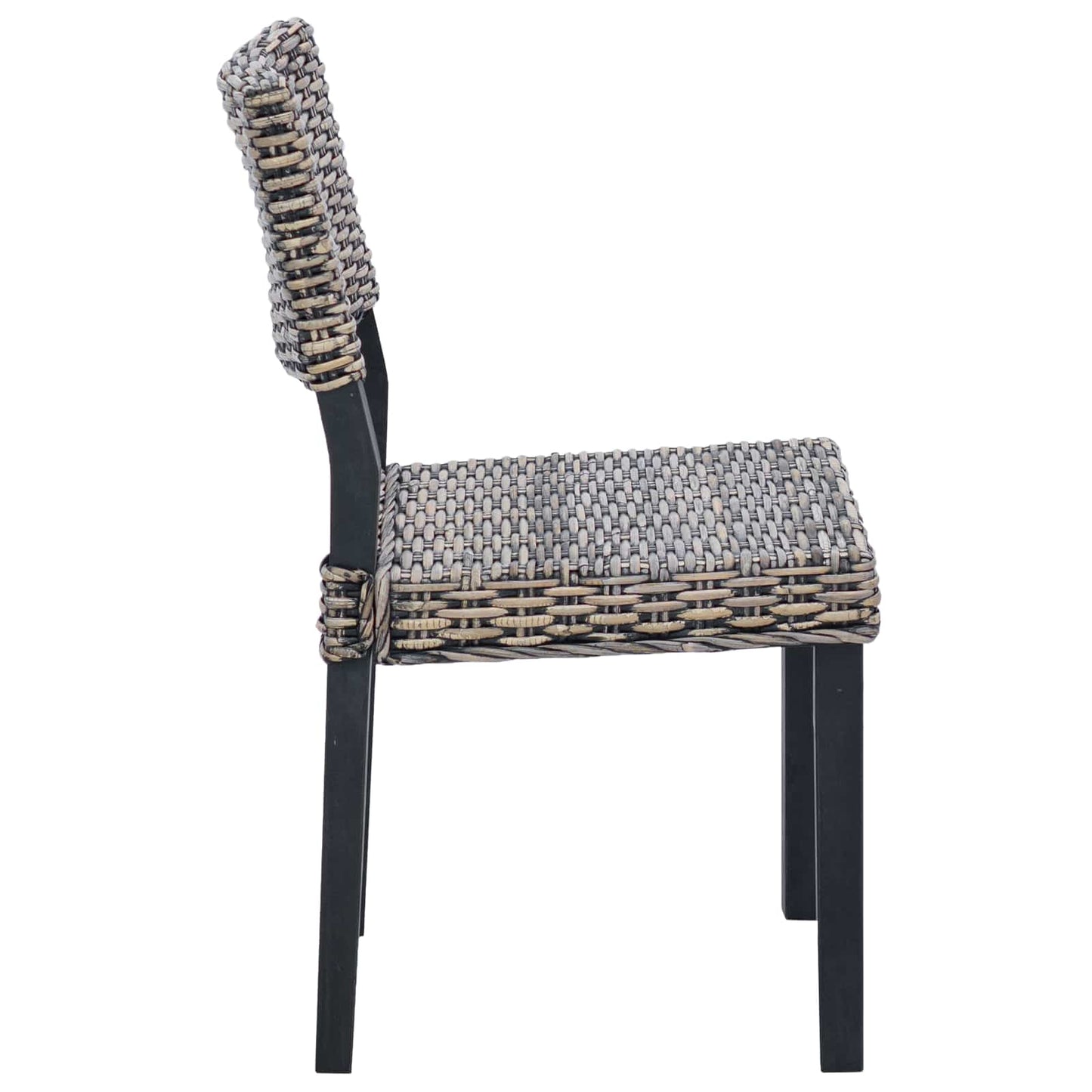 Sedia da pranzo 2 pcs Rattan Kubu Nero Lavato 46 x 55 x 84 cm | homemem39