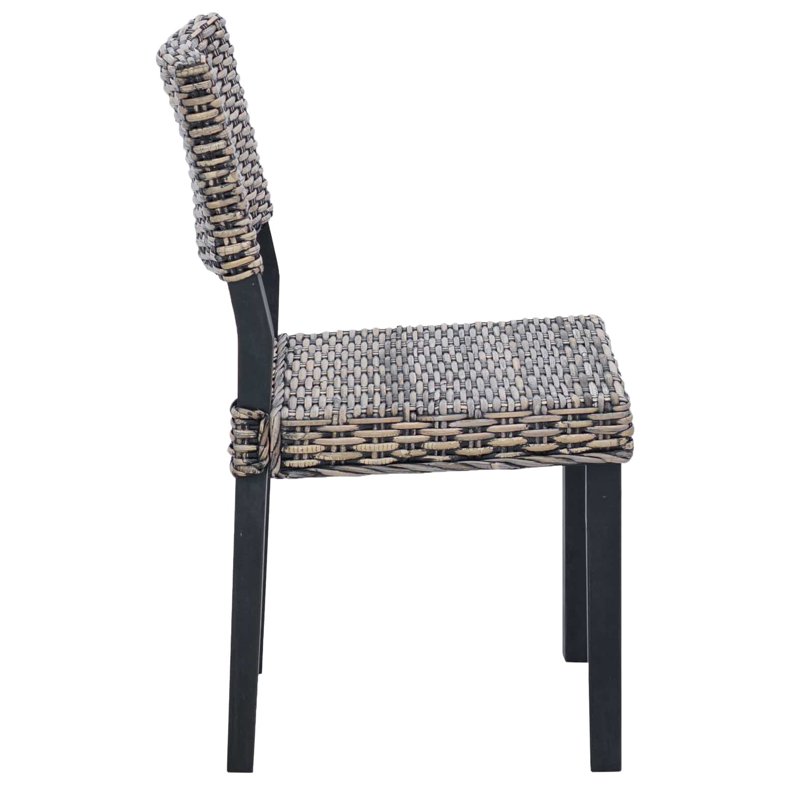 Sedia da pranzo 2 pcs Rattan Kubu Nero Lavato 46 x 55 x 84 cm | homemem39
