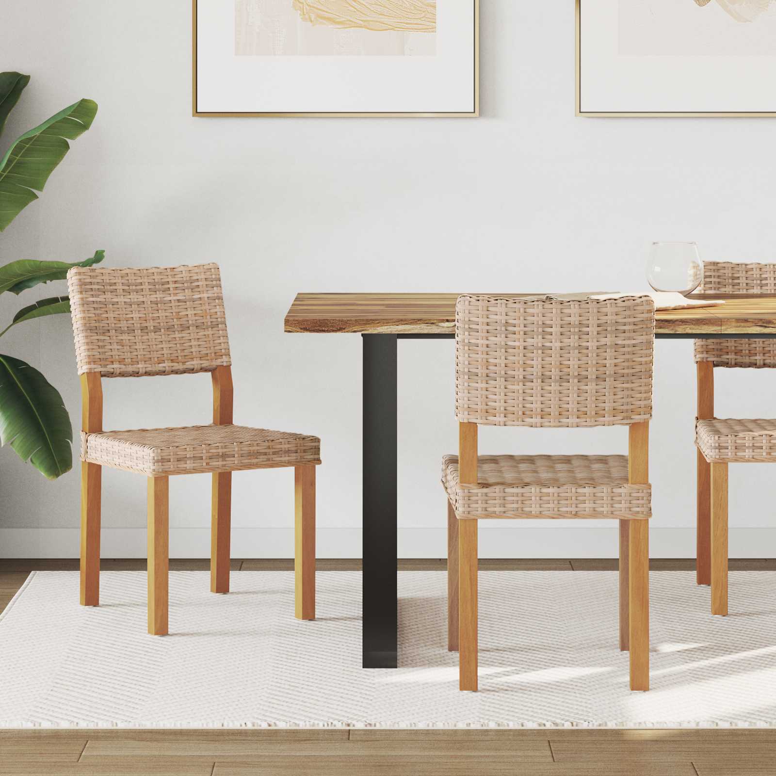 Sedia da pranzo 2 pcs Rattan Kubu Naturale 46 x 55 x 84 cm | homemem39