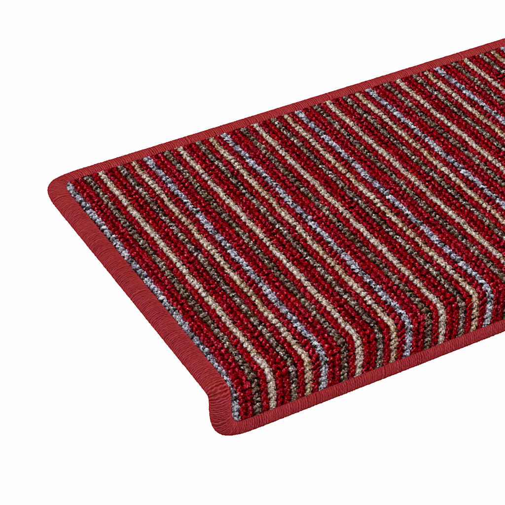 Tappetini per scale autoadesivi 15 pcs Rosso 65 x 21 x 4 cm | homemem39