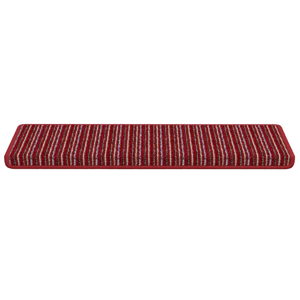 Tappetini per scale autoadesivi 15 pcs Rosso 65 x 21 x 4 cm | homemem39