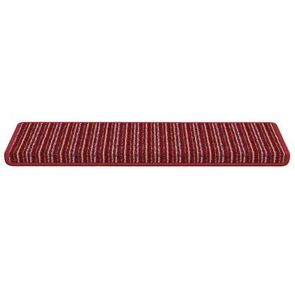 Tappetini per scale autoadesivi 15 pcs Rosso 65 x 21 x 4 cm | homemem39