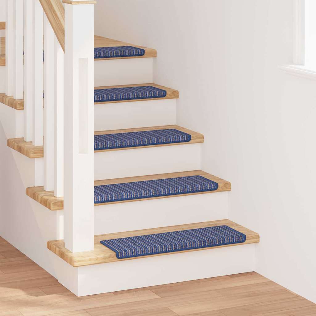 Tappetini per scale autoadesivi 15 pcs Blu 65 x 21 x 4 cm
