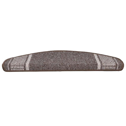 Tappetini per scale autoadesivi 15 pcs Marrone 65 x 21 x 4 cm