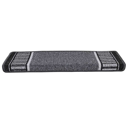 Tappetini per scale autoadesivi 15 pcs Antracite 65 x 21 x 4 cm