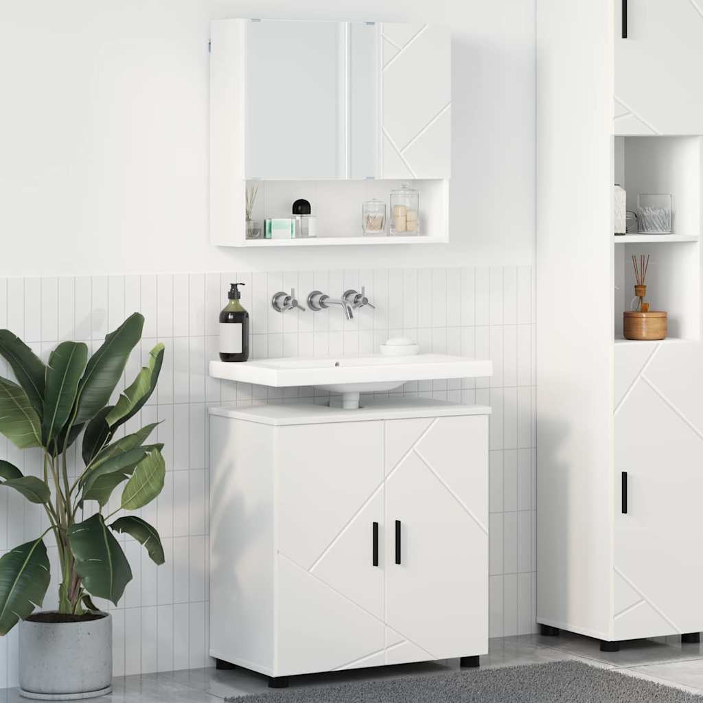 Set di mobili per il bagno Montaggio a parete 2 pcs Bianco | homemem39