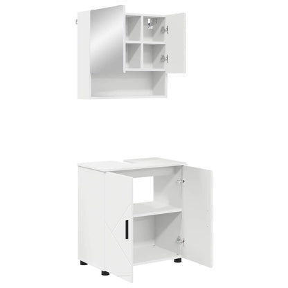 Set di mobili per il bagno Montaggio a parete 2 pcs Bianco | homemem39