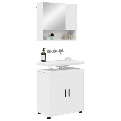 Set di mobili per il bagno Montaggio a parete 2 pcs Bianco | homemem39
