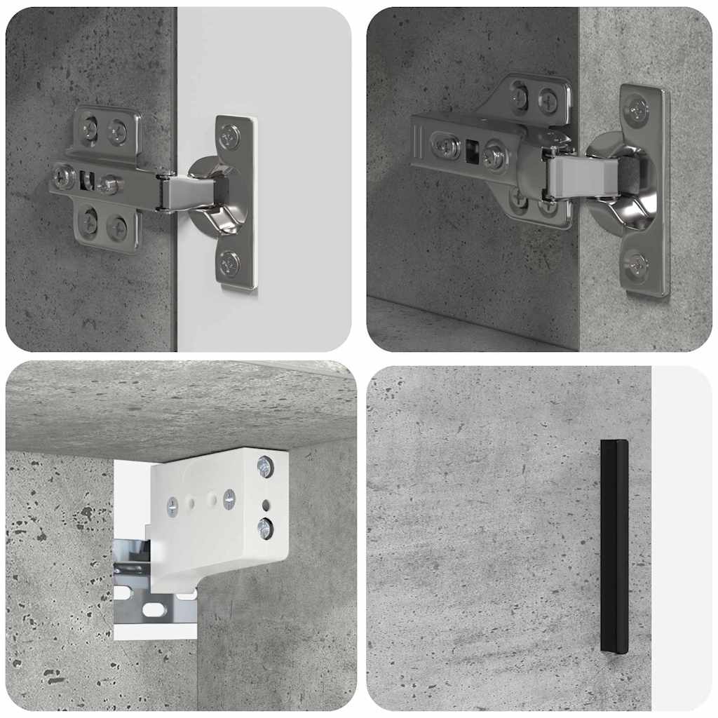 Set di mobili per il bagno con porta 2 pcs Grigio cemento | homemem39