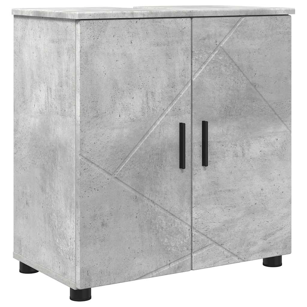 Set di mobili per il bagno con porta 2 pcs Grigio cemento | homemem39
