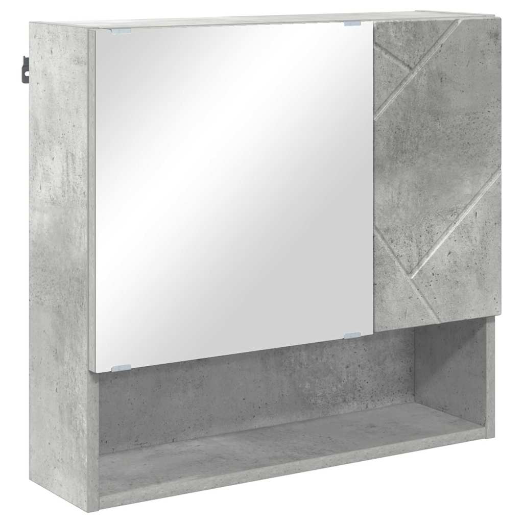 Set di mobili per il bagno con porta 2 pcs Grigio cemento | homemem39