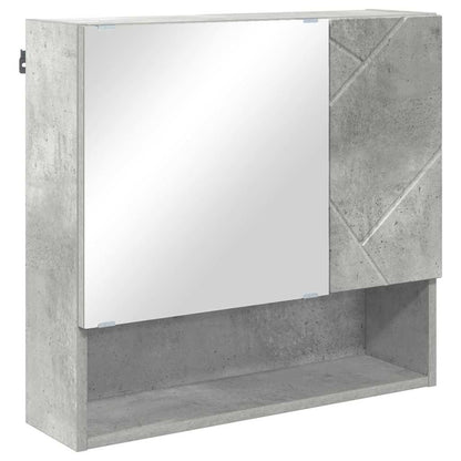 Set di mobili per il bagno con porta 2 pcs Grigio cemento