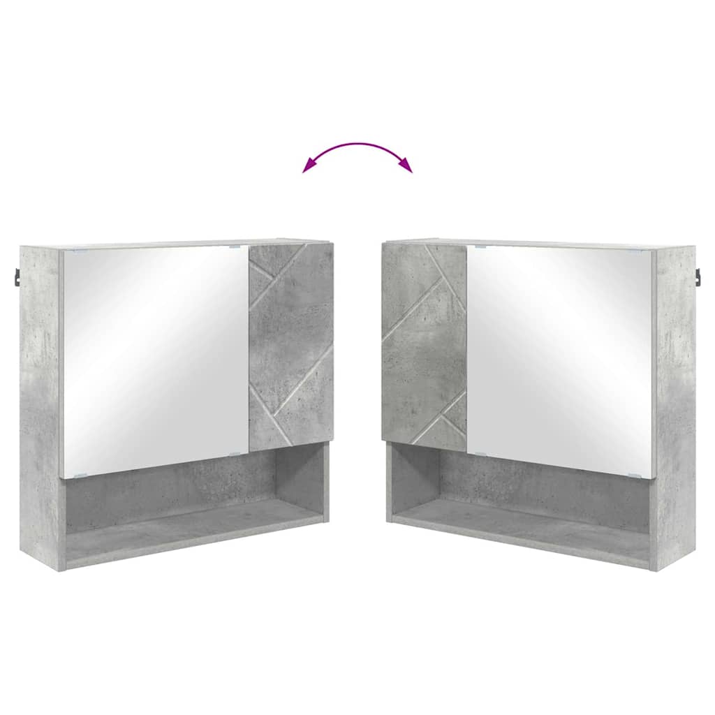 Set di mobili per il bagno con porta 2 pcs Grigio cemento | homemem39
