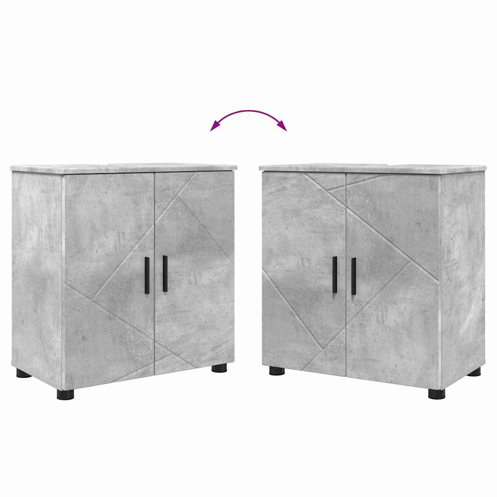 Set di mobili per il bagno 2 pz Grigio cemento 61 x 35 x 64 cm