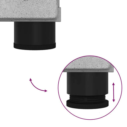 Set di mobili per il bagno con porta 2 pcs Grigio cemento