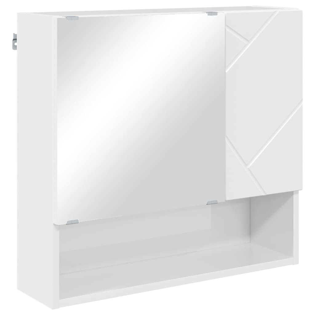Set di mobili per il bagno con porta 2 pcs Bianco Lucido | homemem39