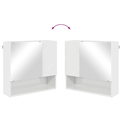 Set di mobili per il bagno con porta 2 pcs Bianco Lucido | homemem39