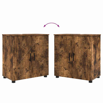 Set di mobili per il bagno 2 pz Rovere fumé 61 x 35 x 64 cm | homemem39