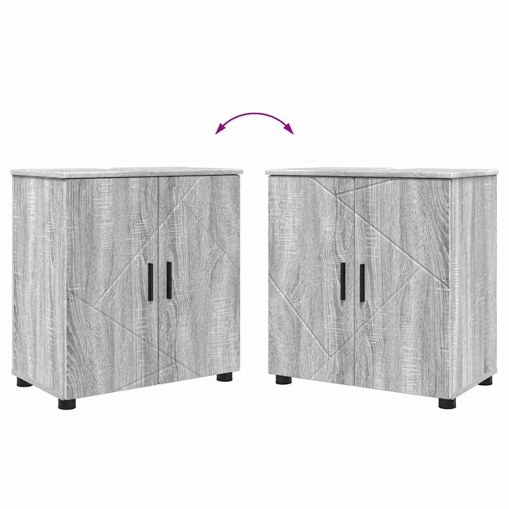 Set di mobili per il bagno 2 pz Grigio Sonoma 61 x 35 x 64 cm | homemem39