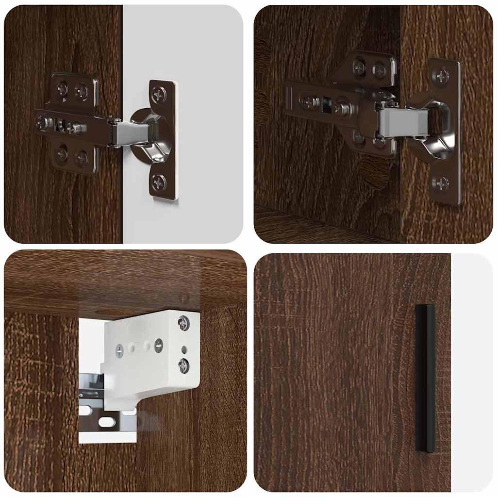 Set di mobili per il bagno con porta 2 pcs Rovere Marrone | homemem39