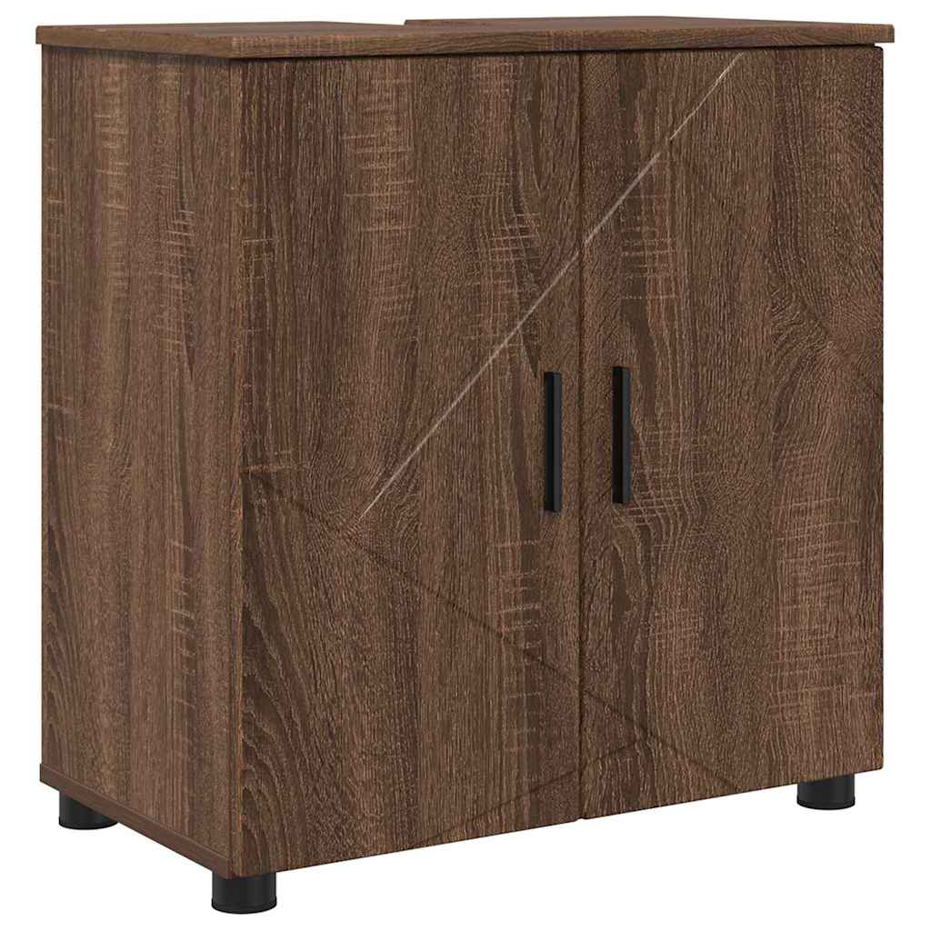 Set di mobili per il bagno con porta 2 pcs Rovere Marrone | homemem39