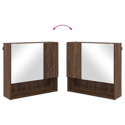 Set di mobili per il bagno con porta 2 pcs Rovere Marrone | homemem39